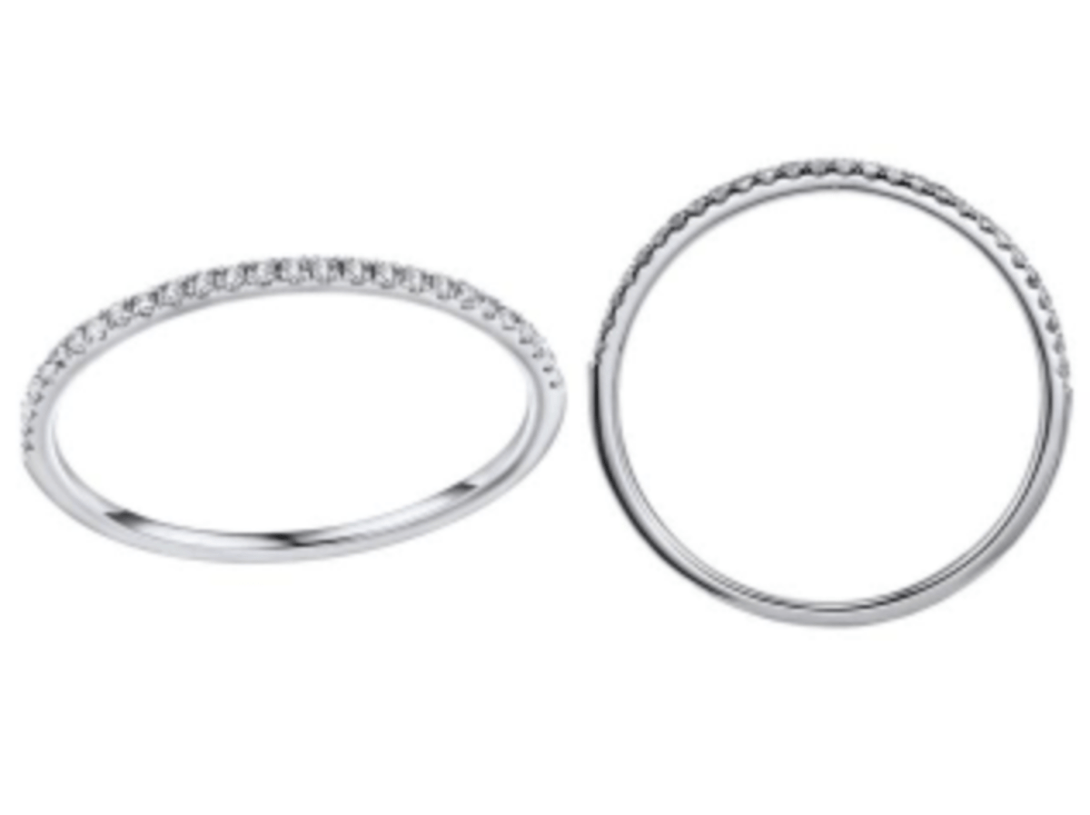 18K 白金鑽石永恆戒指