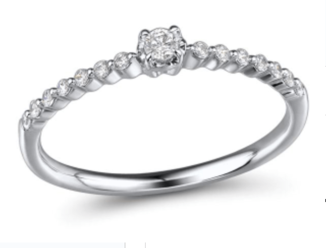 18K White Gold Round Diamond Ring