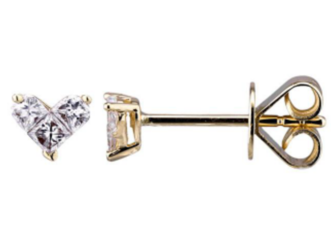 Heart Diamond Studs