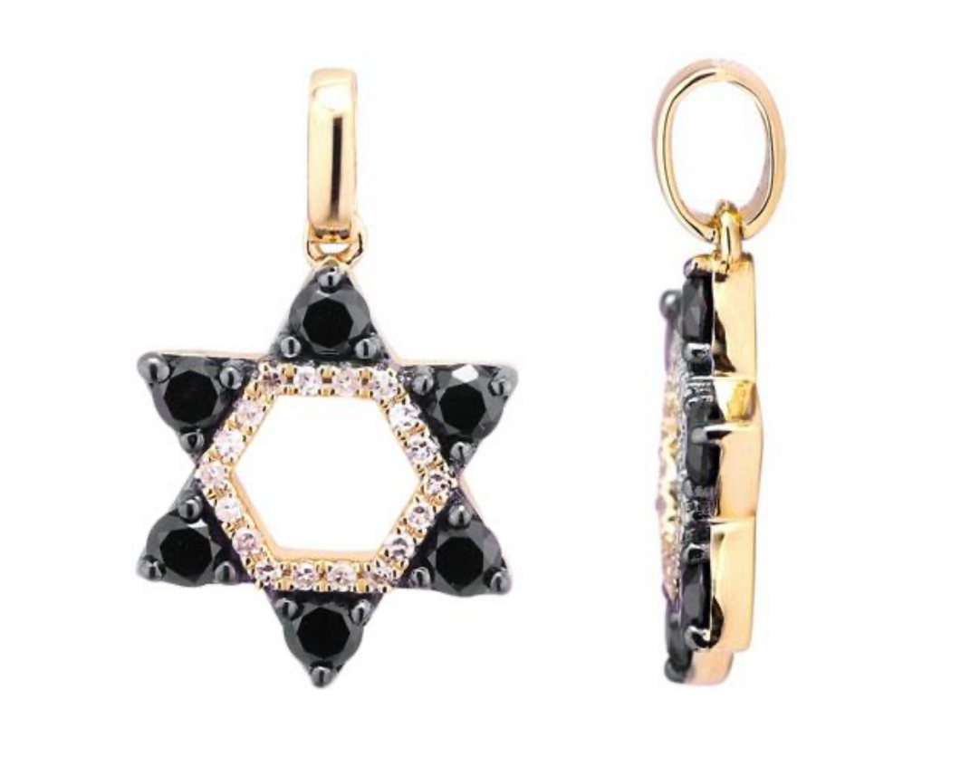 David Star Black Diamond Pendant